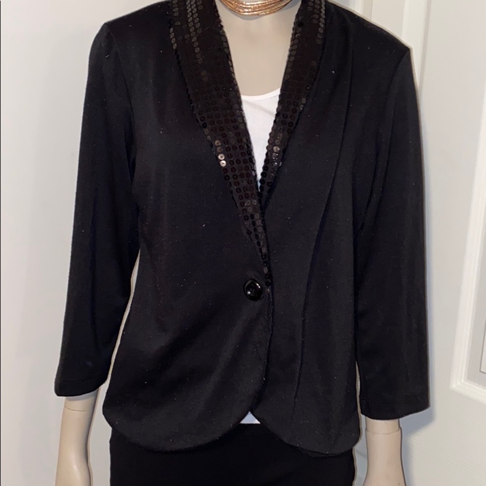 Black Sequin Embellished Blazer